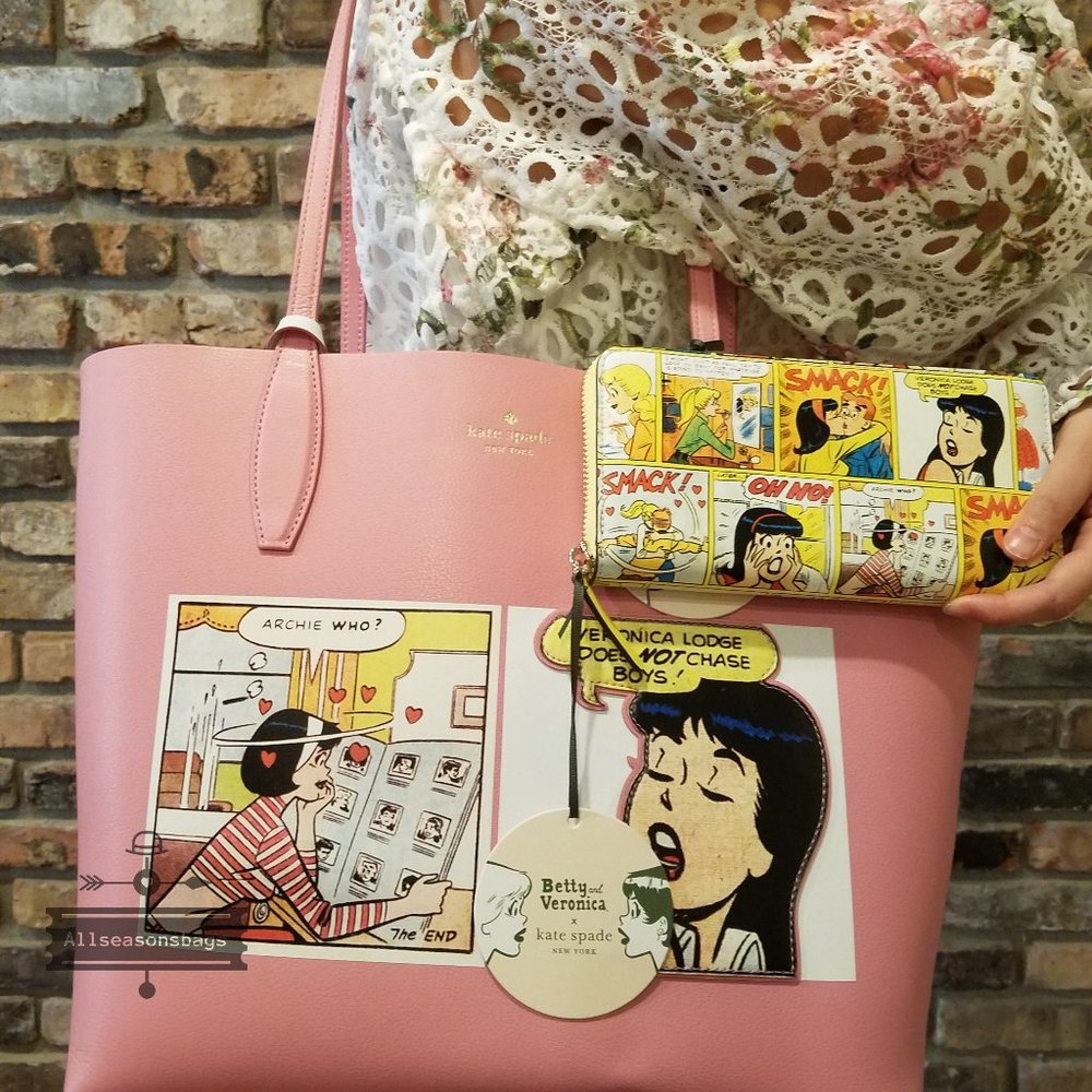 Kate spade Archie Comics Large Tote Yellow Wallet - Picture 1 of 16